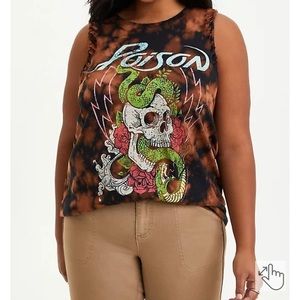 TORRID sz 3 FIT SLASH TANK - POISON BLACK DYE